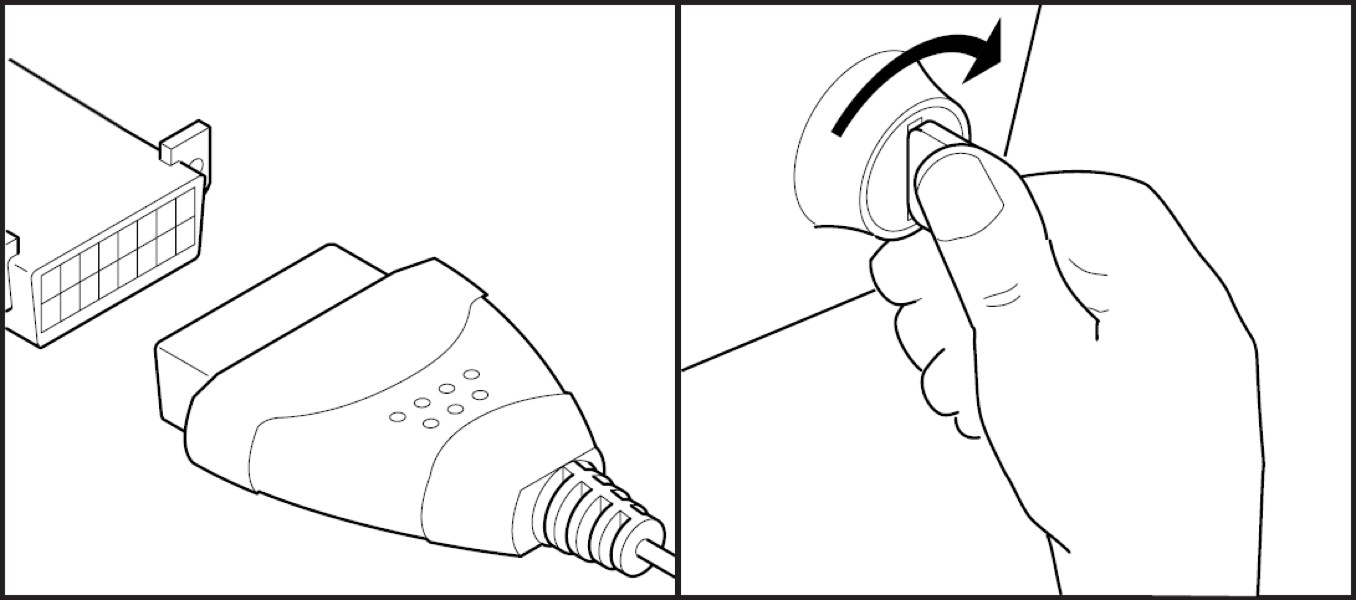 Connecting a handheld car diagnostic tool to the DLC