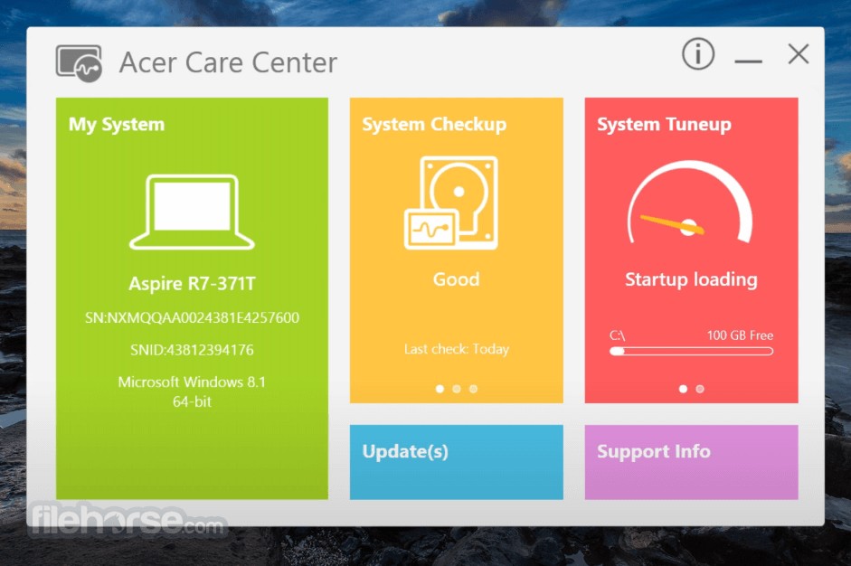 Acer Care Center Screenshot 1