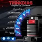 Thinkdiag OBD2 Scanner Bluetooth interface, highlighting its connectivity and user-friendly design for automotive professionals and enthusiasts.