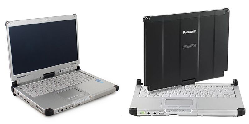 Panasonic Toughbook CF-C2 rugged laptop for car ECU testing and automotive diagnostics