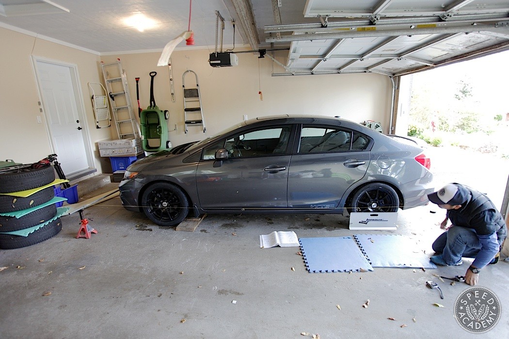 Homemade toe plates for DIY car alignment providing accurate measurement.