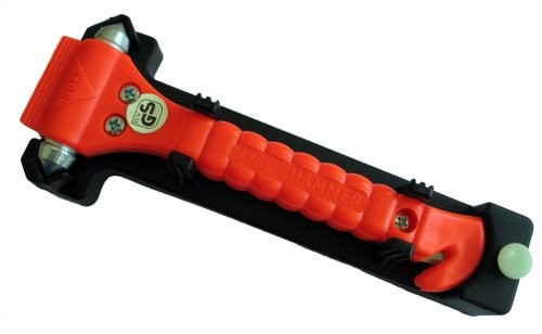 LifeHammer emergency escape tool for breaking car windows and cutting seatbelts in emergencies.