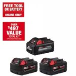 Image of Milwaukee M18 battery combo kit with free tool