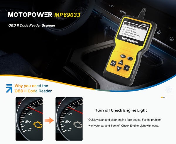 MOTOPOWER MP69033 OBD2 Code Reader Multi-Functions