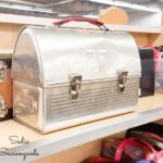 Vintage metal lunch box - perfect container for a DIY car tool sale kit.