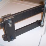 Close-up of the homemade hinge pin press tool