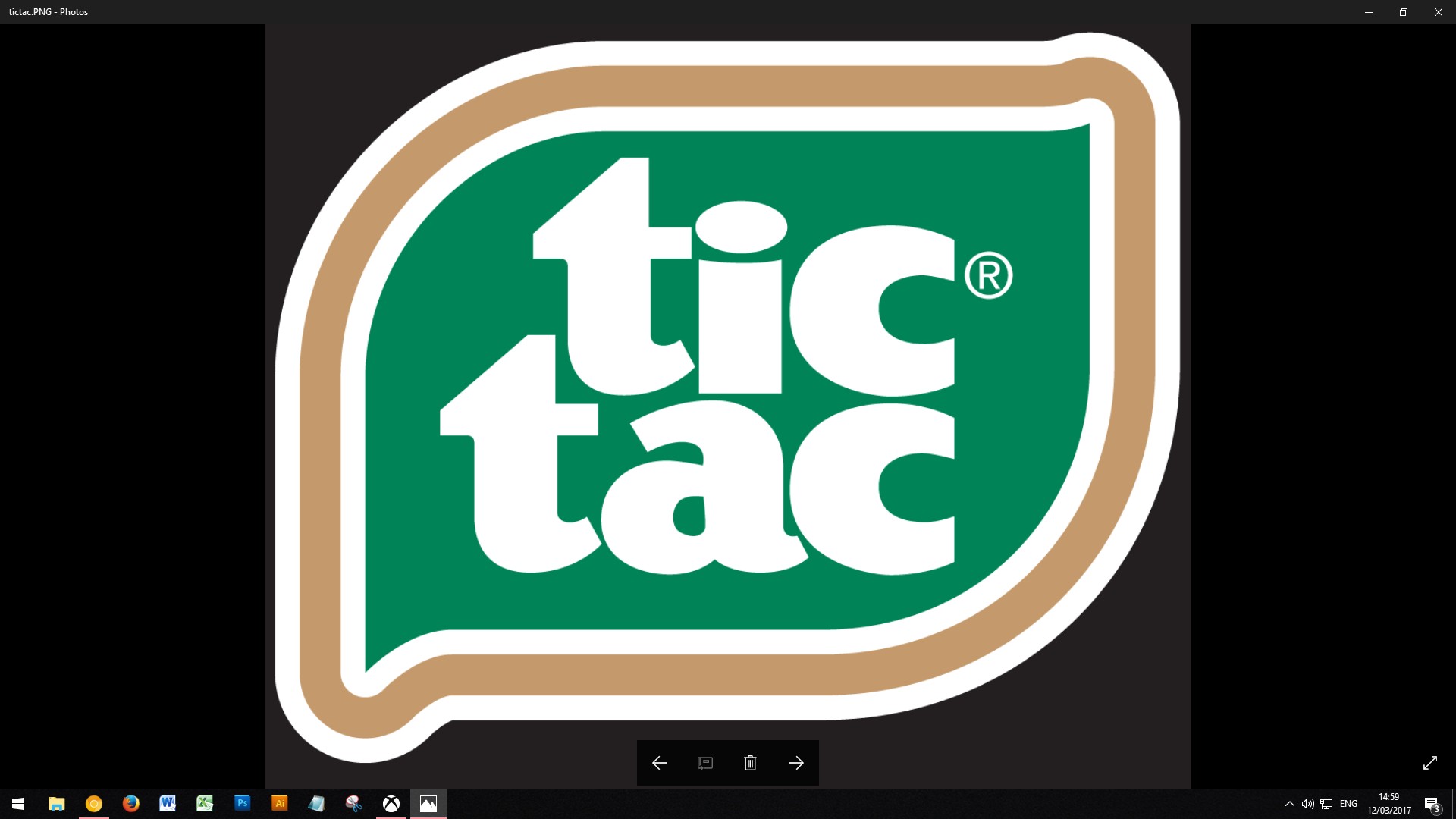 Alt: A screenshot of a retro Tic Tac logo used as a reference image for Forza logo recreation.