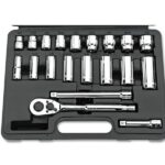 alt text: A complete socket set with various sizes